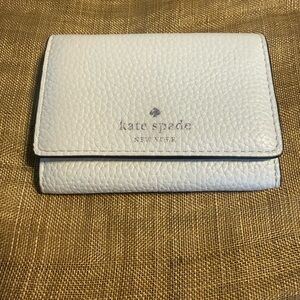 Kate Spade Bifold Wallet in White Pebbled Leather